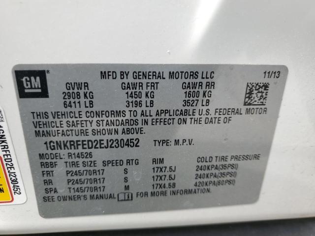 Photo 12 VIN: 1GNKRFED2EJ230452 - CHEVROLET TRAVERSE 