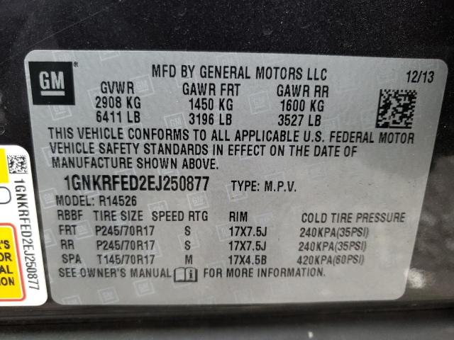 Photo 9 VIN: 1GNKRFED2EJ250877 - CHEVROLET TRAVERSE L 