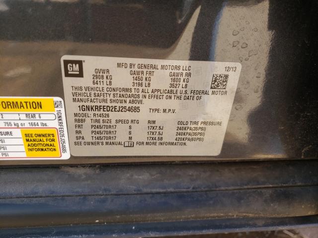 Photo 9 VIN: 1GNKRFED2EJ254685 - CHEVROLET TRAVERSE L 