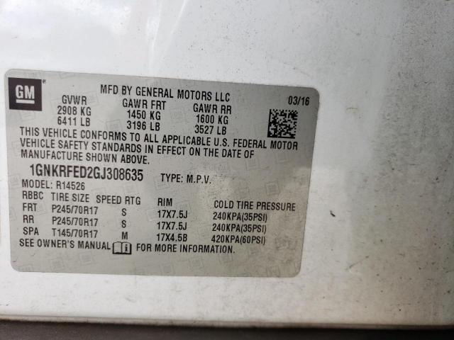 Photo 13 VIN: 1GNKRFED2GJ308635 - CHEVROLET TRAVERSE L 