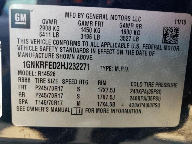 Photo 12 VIN: 1GNKRFED2HJ232271 - CHEVROLET TRAVERSE L 