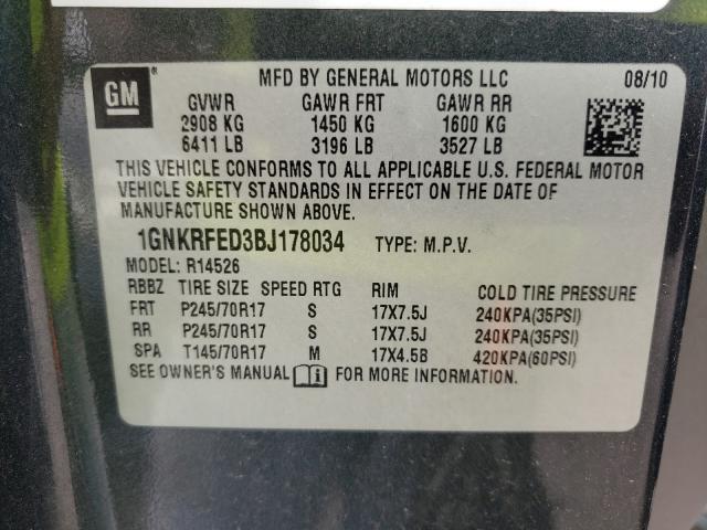 Photo 9 VIN: 1GNKRFED3BJ178034 - CHEVROLET TRAVERSE L 