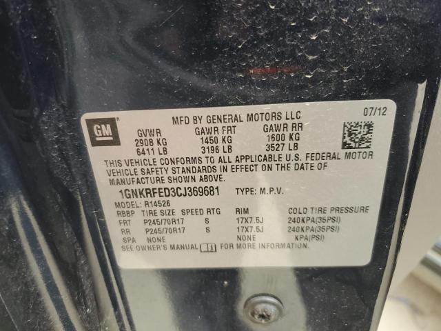 Photo 12 VIN: 1GNKRFED3CJ369681 - CHEVROLET TRAVERSE L 
