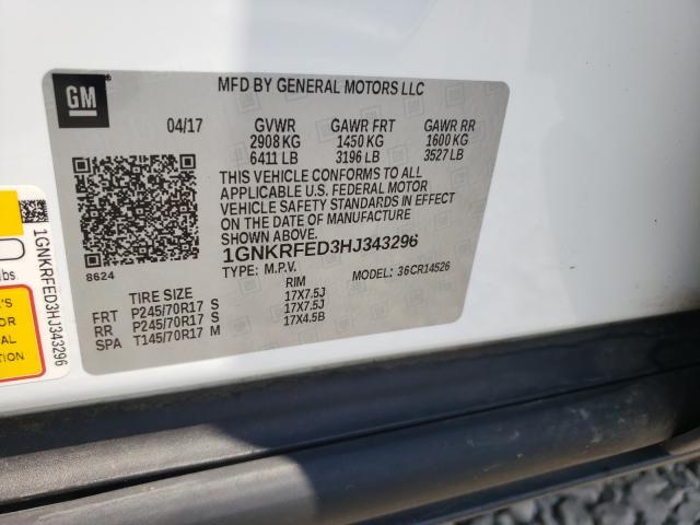 Photo 9 VIN: 1GNKRFED3HJ343296 - CHEVROLET TRAVERSE L 