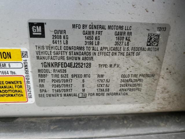 Photo 12 VIN: 1GNKRFED4EJ252128 - CHEVROLET TRAVERSE 