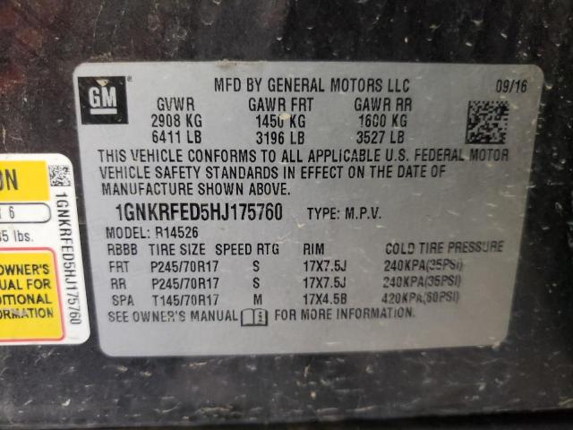 Photo 12 VIN: 1GNKRFED5HJ175760 - CHEVROLET TRAVERSE 