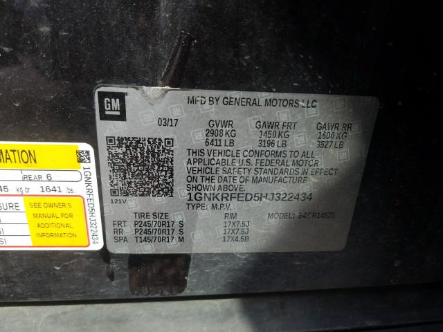 Photo 9 VIN: 1GNKRFED5HJ322434 - CHEVROLET TRAVERSE L 