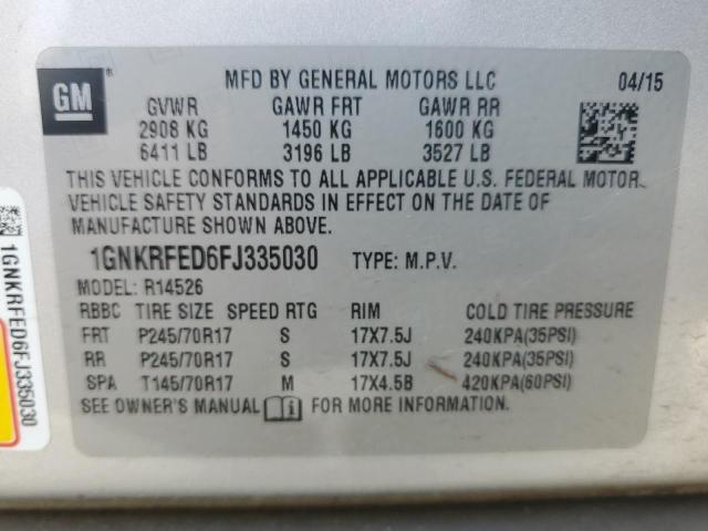 Photo 12 VIN: 1GNKRFED6FJ335030 - CHEVROLET TRAVERSE L 