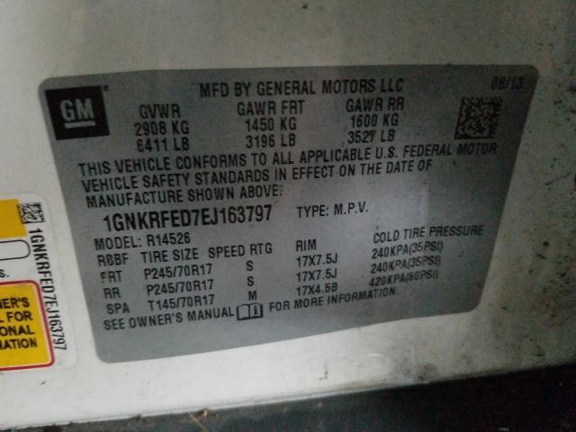 Photo 9 VIN: 1GNKRFED7EJ163797 - CHEVROLET TRAVERSE L 