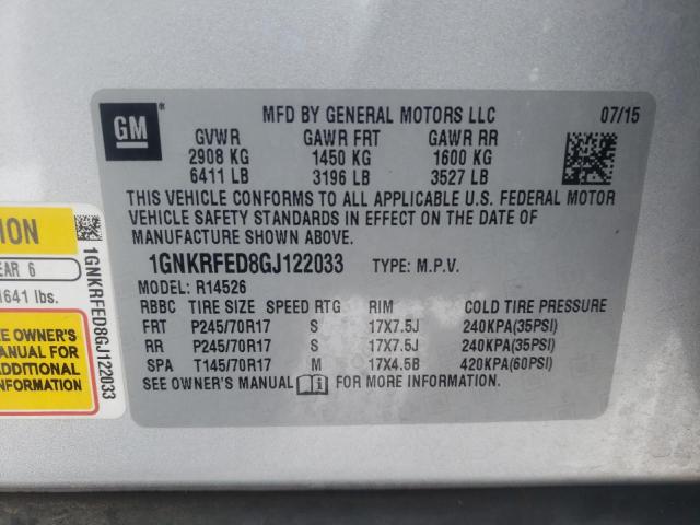 Photo 12 VIN: 1GNKRFED8GJ122033 - CHEVROLET TRAVERSE L 