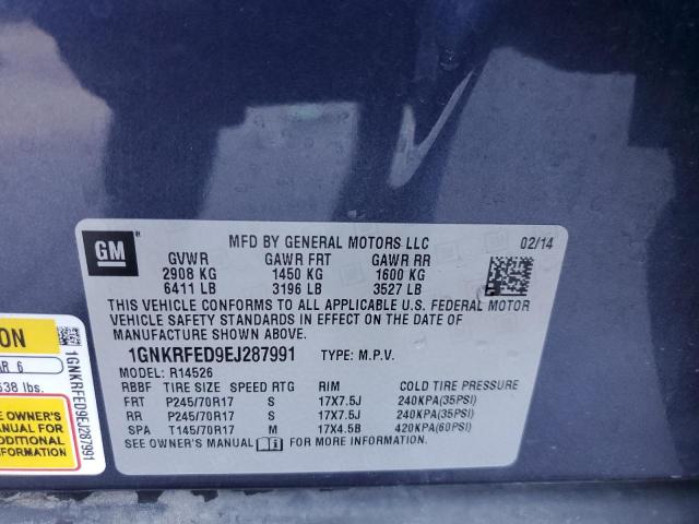 Photo 11 VIN: 1GNKRFED9EJ287991 - CHEVROLET TRAVERSE L 