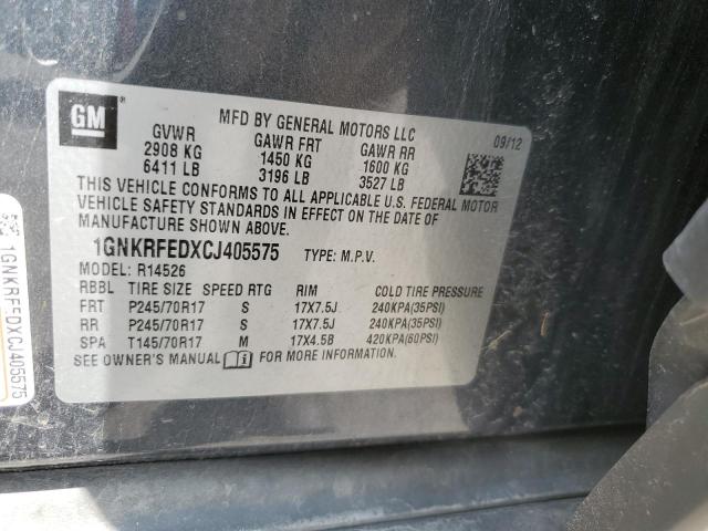 Photo 11 VIN: 1GNKRFEDXCJ405575 - CHEVROLET TRAVERSE 