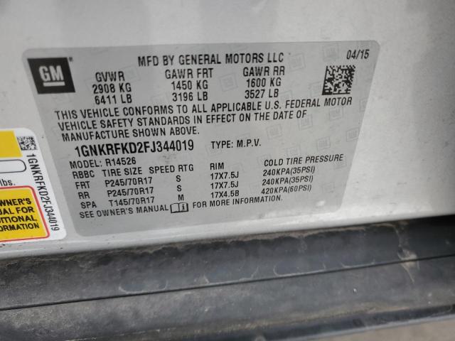 Photo 9 VIN: 1GNKRFKD2FJ344019 - CHEVROLET TRAVERSE L 