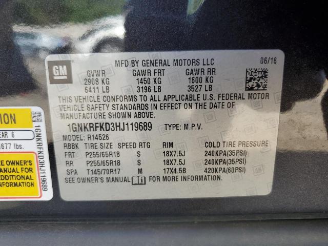 Photo 13 VIN: 1GNKRFKD3HJ119689 - CHEVROLET TRAVERSE 