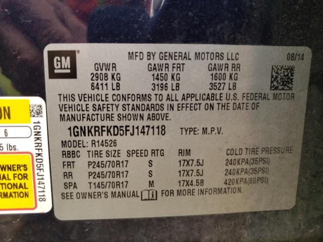 Photo 12 VIN: 1GNKRFKD5FJ147118 - CHEVROLET TRAVERSE L 