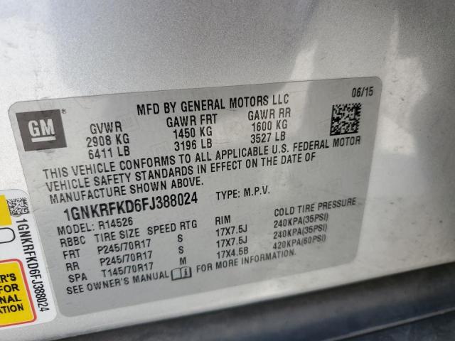 Photo 11 VIN: 1GNKRFKD6FJ388024 - CHEVROLET TRAVERSE 