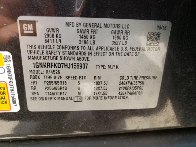 Photo 9 VIN: 1GNKRFKD7HJ156907 - CHEVROLET TRAVERSE L 