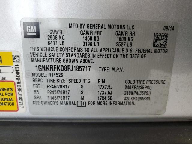 Photo 12 VIN: 1GNKRFKD8FJ185717 - CHEVROLET TRAVERSE L 