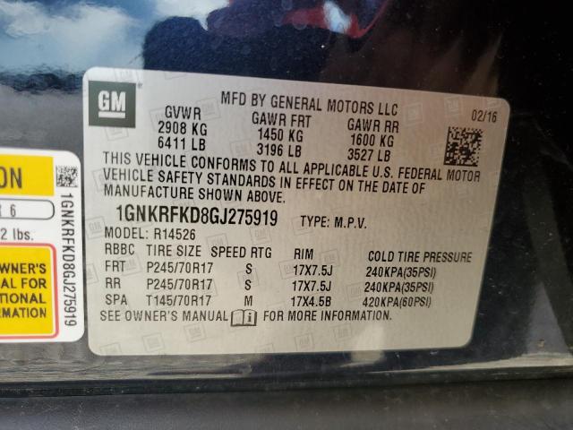 Photo 9 VIN: 1GNKRFKD8GJ275919 - CHEVROLET TRAVERSE L 