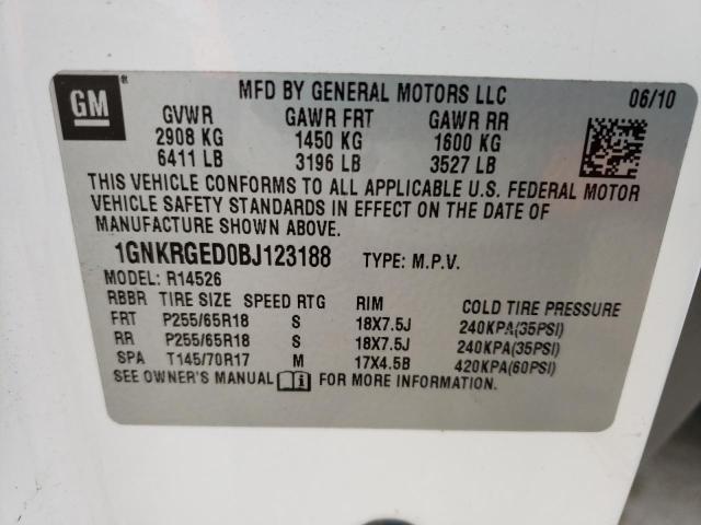 Photo 12 VIN: 1GNKRGED0BJ123188 - CHEVROLET TRAVERSE 