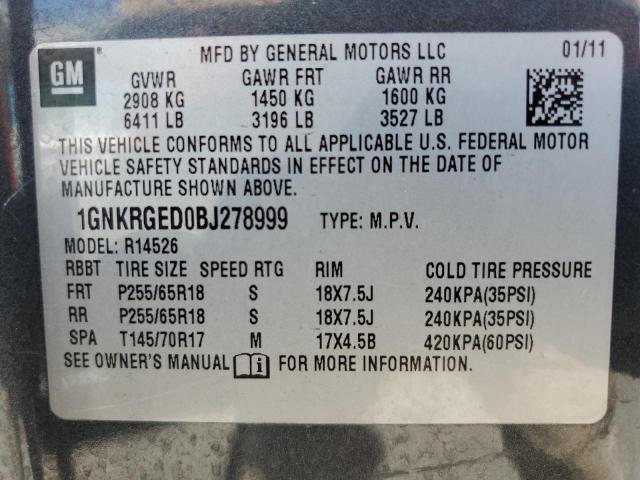 Photo 12 VIN: 1GNKRGED0BJ278999 - CHEVROLET TRAVERSE 