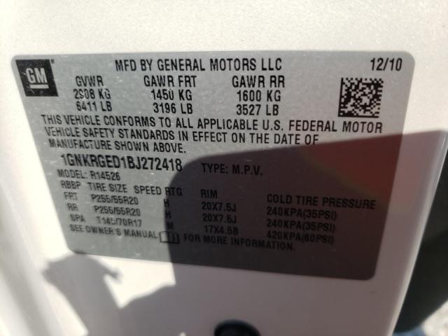 Photo 9 VIN: 1GNKRGED1BJ272418 - CHEVROLET TRAVERSE L 