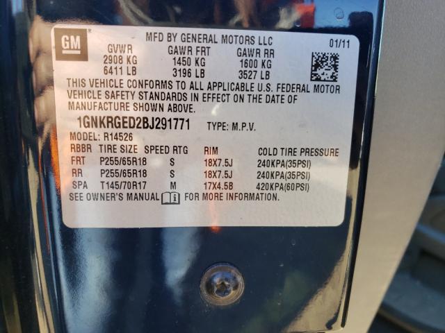 Photo 9 VIN: 1GNKRGED2BJ291771 - CHEVROLET TRAVERSE L 