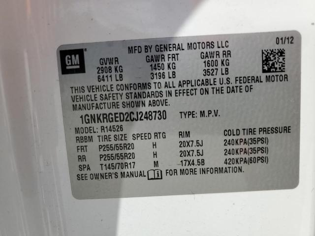 Photo 12 VIN: 1GNKRGED2CJ248730 - CHEVROLET TRAVERSE L 