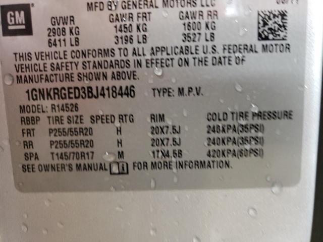 Photo 13 VIN: 1GNKRGED3BJ418446 - CHEVROLET TRAVERSE L 