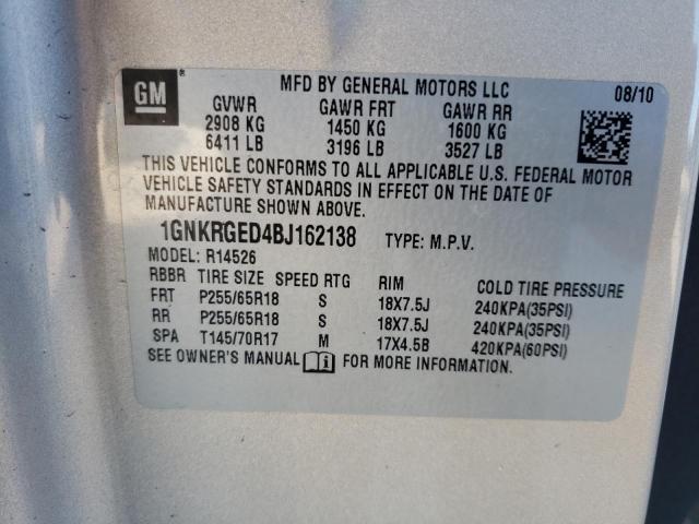 Photo 9 VIN: 1GNKRGED4BJ162138 - CHEVROLET TRAVERSE L 