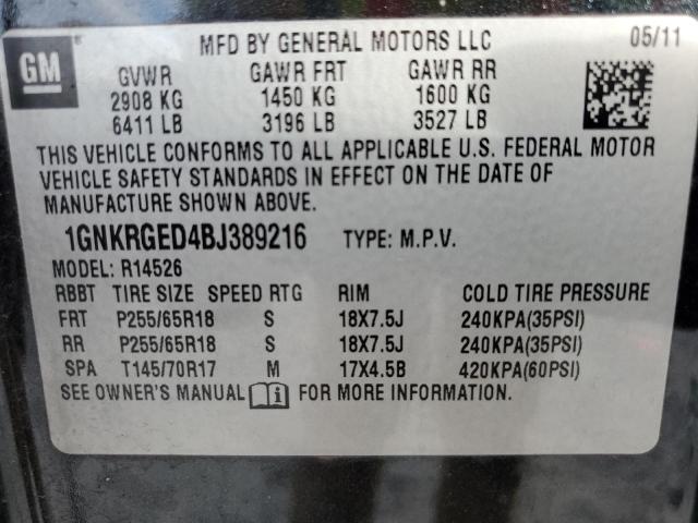 Photo 12 VIN: 1GNKRGED4BJ389216 - CHEVROLET TRAVERSE 