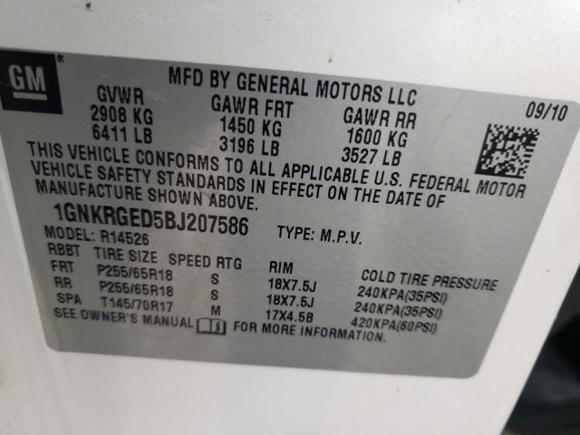 Photo 9 VIN: 1GNKRGED5BJ207586 - CHEVROLET TRAVERSE 