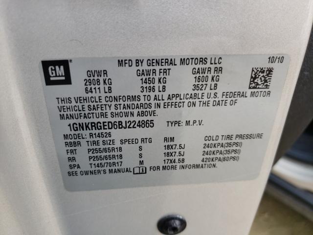 Photo 9 VIN: 1GNKRGED6BJ224865 - CHEVROLET TRAVERSE L 