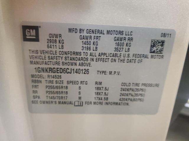 Photo 12 VIN: 1GNKRGED6CJ140126 - CHEVROLET TRAVERSE L 