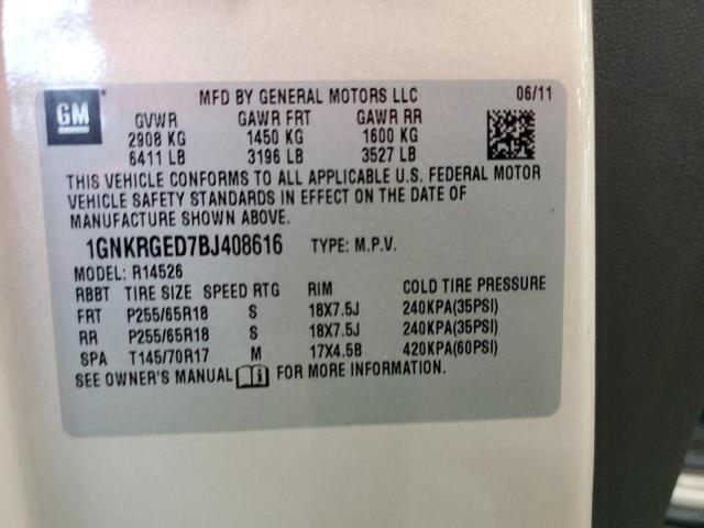 Photo 12 VIN: 1GNKRGED7BJ408616 - CHEVROLET TRAVERSE L 