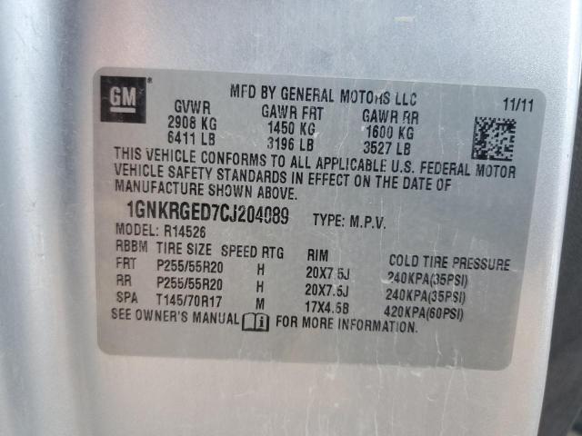 Photo 13 VIN: 1GNKRGED7CJ204089 - CHEVROLET TRAVERSE 