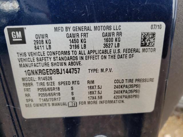 Photo 9 VIN: 1GNKRGED8BJ144757 - CHEVROLET TRAVERSE L 