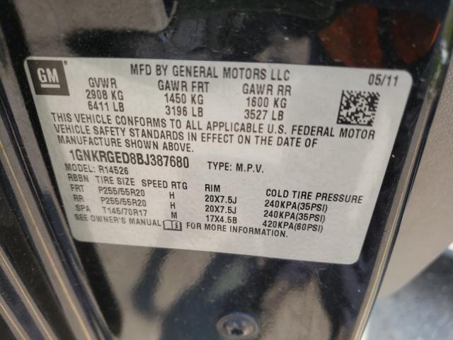 Photo 9 VIN: 1GNKRGED8BJ387680 - CHEVROLET TRAVERSE L 