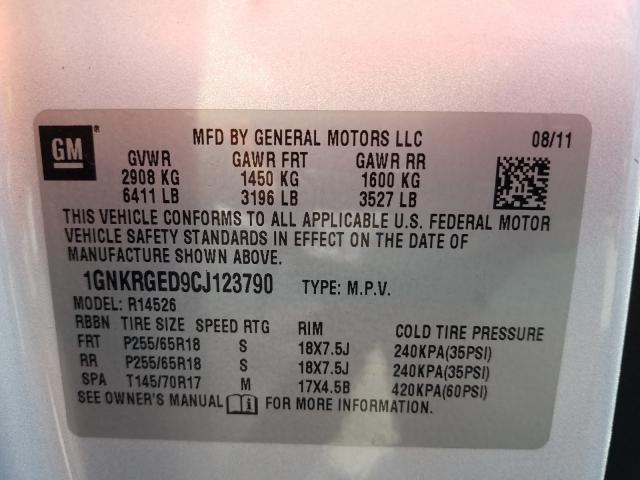 Photo 9 VIN: 1GNKRGED9CJ123790 - CHEVROLET TRAVERSE L 