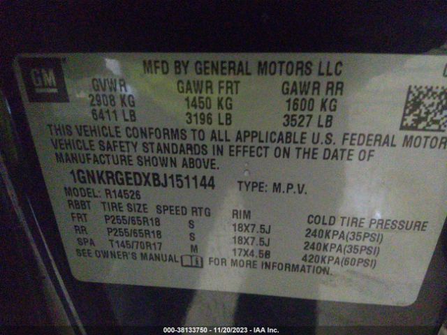 Photo 8 VIN: 1GNKRGEDXBJ151144 - CHEVROLET TRAVERSE 