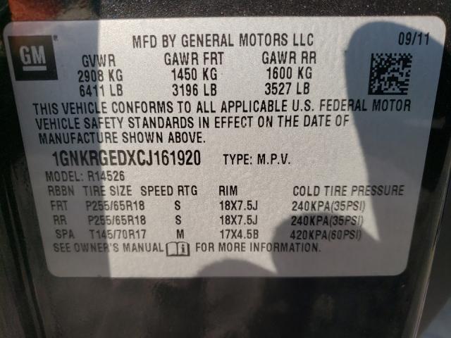 Photo 9 VIN: 1GNKRGEDXCJ161920 - CHEVROLET TRAVERSE L 