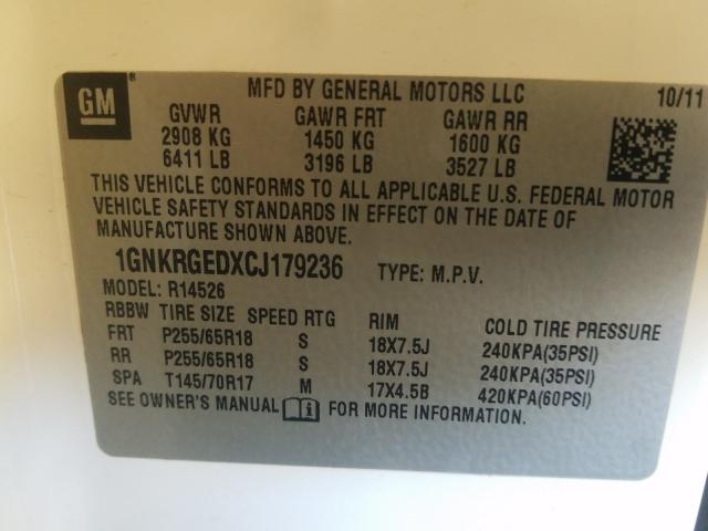 Photo 9 VIN: 1GNKRGEDXCJ179236 - CHEVROLET TRAVERSE L 