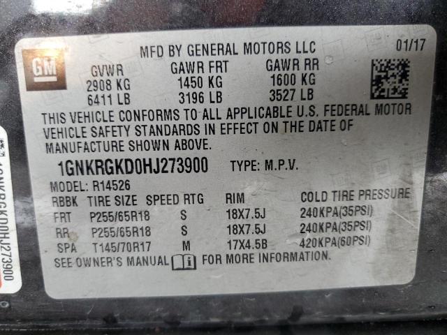 Photo 12 VIN: 1GNKRGKD0HJ273900 - CHEVROLET TRAVERSE L 