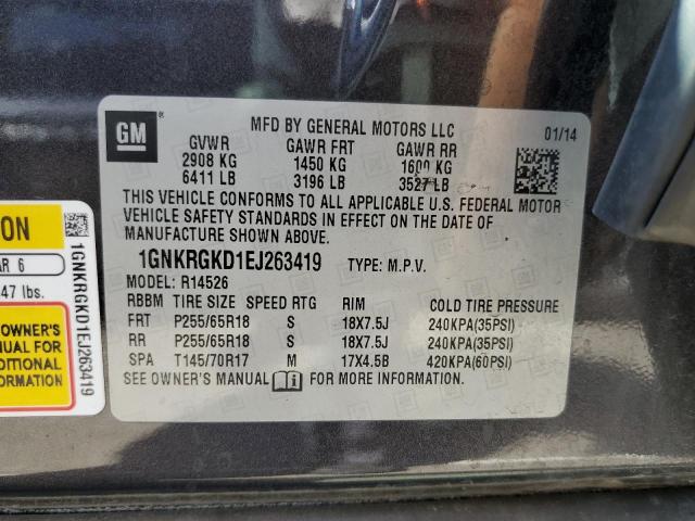 Photo 12 VIN: 1GNKRGKD1EJ263419 - CHEVROLET TRAVERSE L 