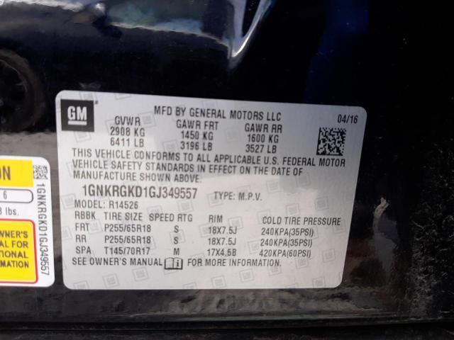 Photo 12 VIN: 1GNKRGKD1GJ349557 - CHEVROLET TRAVERSE L 