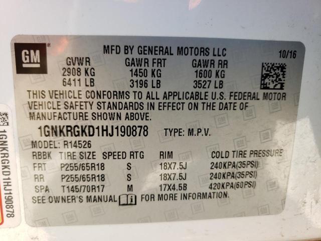 Photo 12 VIN: 1GNKRGKD1HJ190878 - CHEVROLET TRAVERSE L 