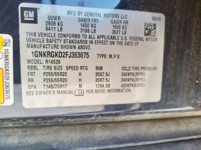 Photo 9 VIN: 1GNKRGKD2FJ363675 - CHEVROLET TRAVERSE L 