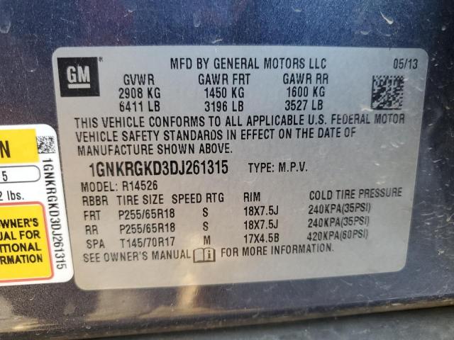 Photo 13 VIN: 1GNKRGKD3DJ261315 - CHEVROLET TRAVERSE L 