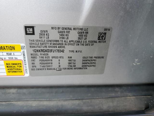 Photo 12 VIN: 1GNKRGKD3FJ178342 - CHEVROLET TRAVERSE L 