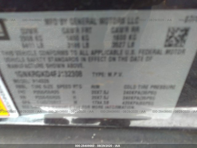 Photo 8 VIN: 1GNKRGKD4FJ132308 - CHEVROLET TRAVERSE 